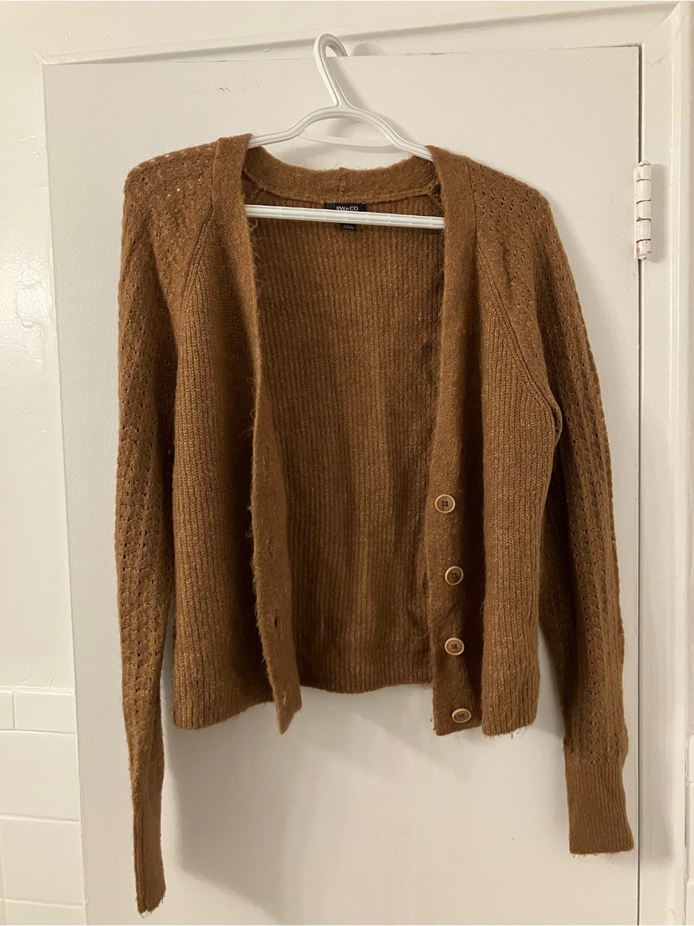 RW&CO Brown Knit Button-Front Women's Sweater